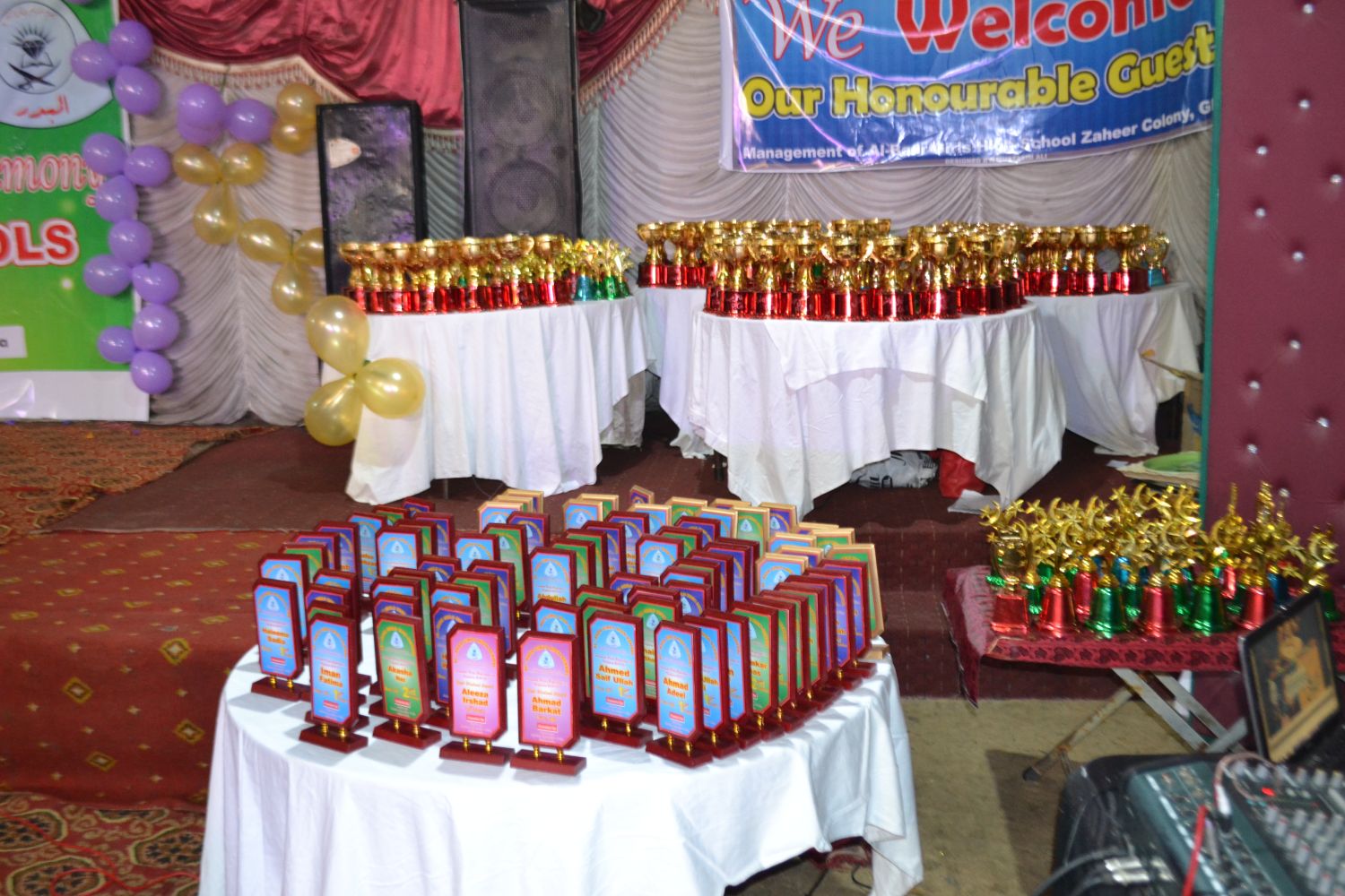 Students performing at the Al-Badr Schools annual prize distribution ceremony