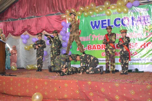 Students taking part in the ceremony programme - Al-Badr Schools, Gujranwala